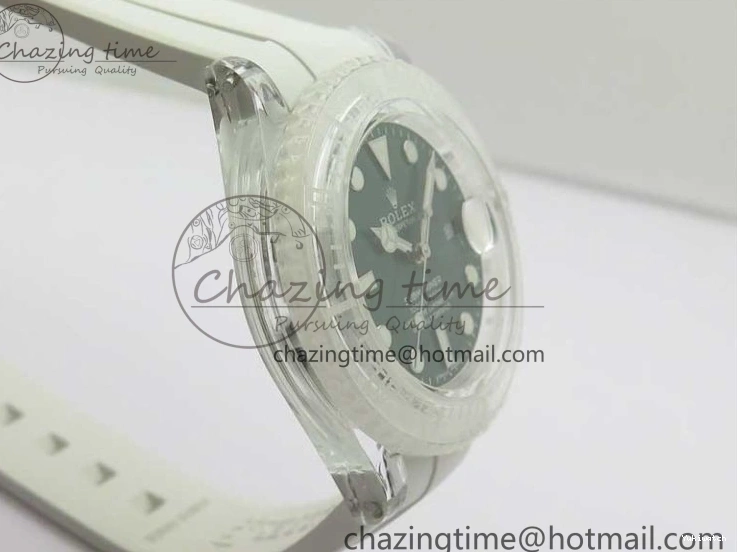 Dial Strap White Green Submariner on VR3135 3AF Transparent Best Phantomlab Edition Rubber 0217